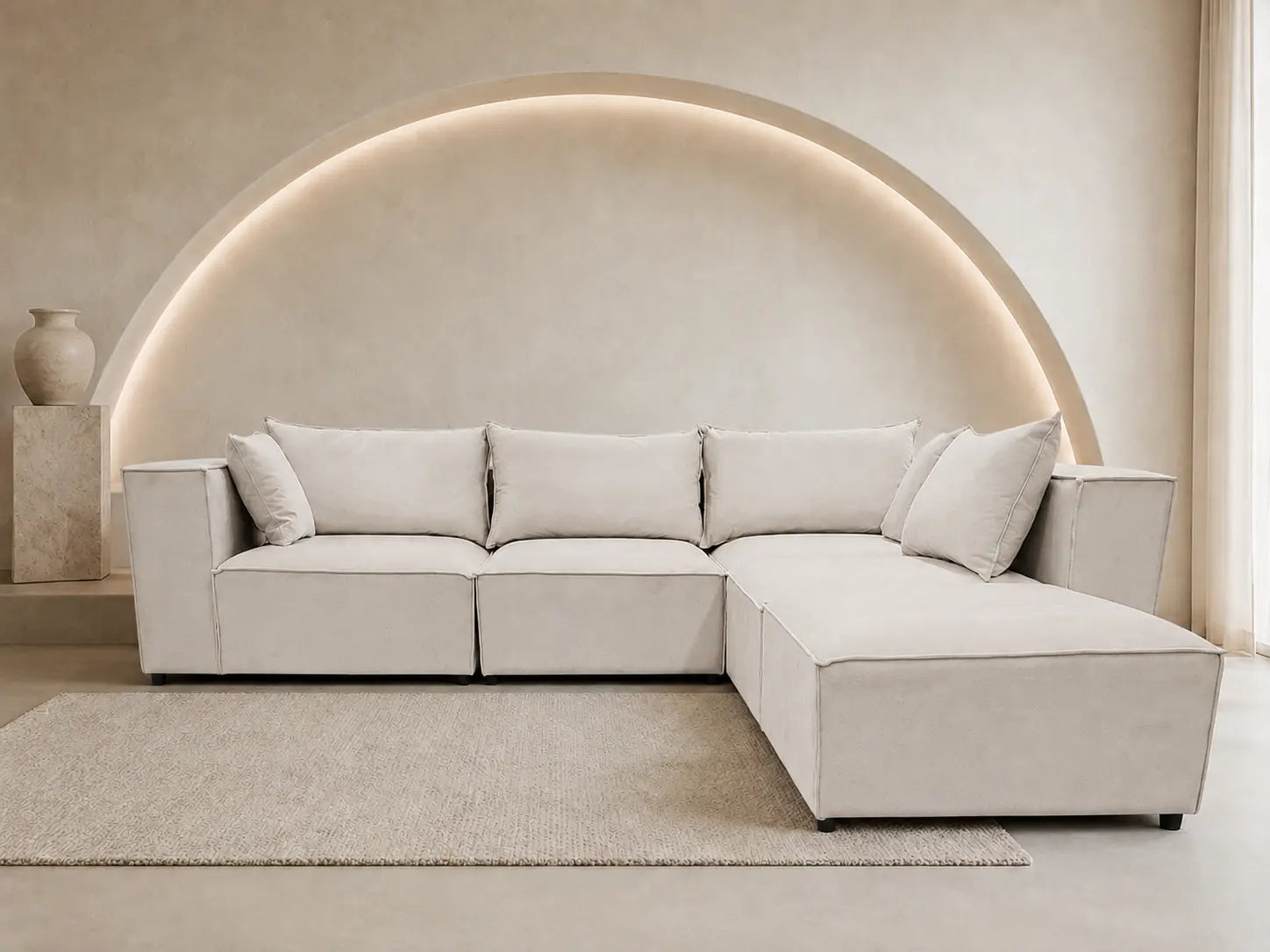 Canapé d’angle modulable Iconic 4 + pouf  Rêve de Chic