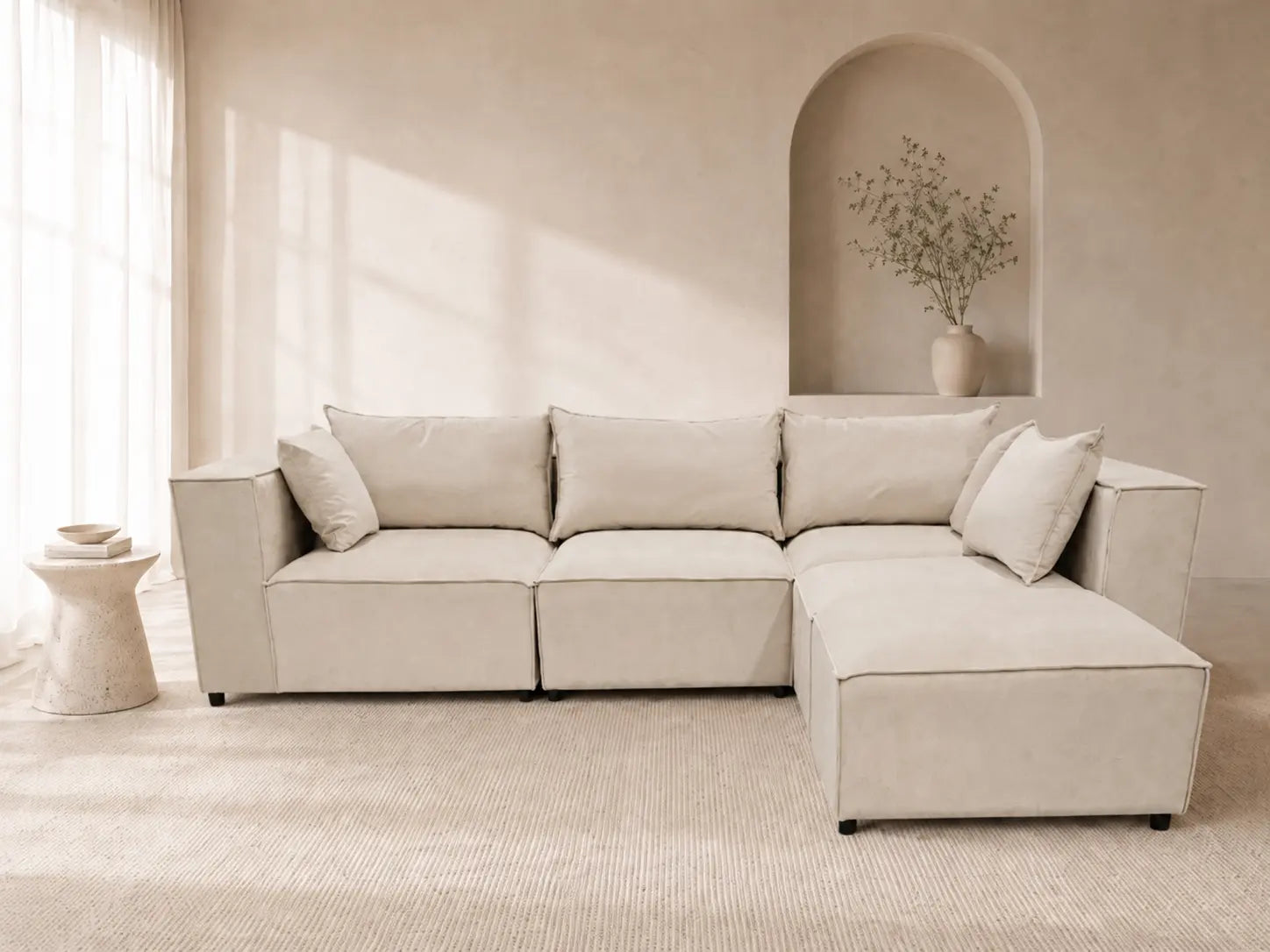 Canapé d'angle modulable Iconic 4 + pouf  Rêve de Chic