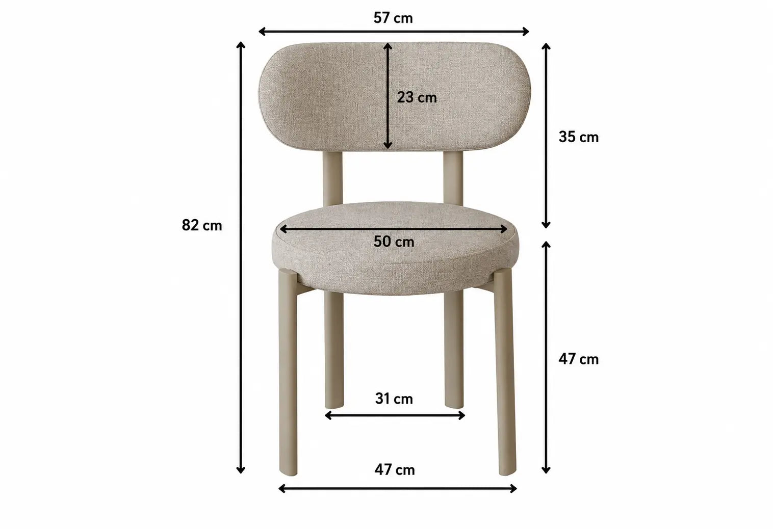 Chaise Bosco velours beige – Lot de 4  Rêve de Chic