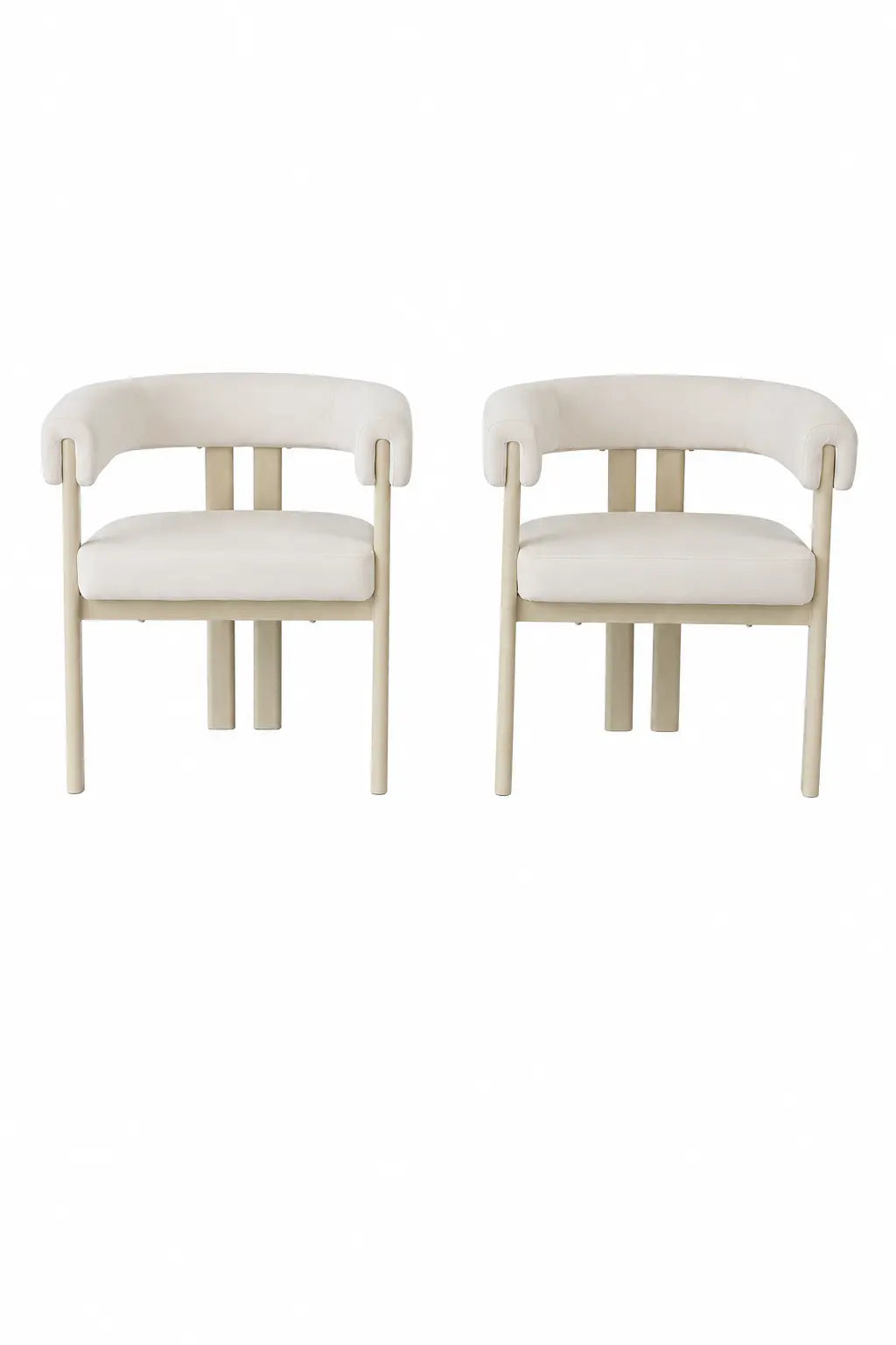 Chaise Lizéa velours beige – Lot de 4  Rêve de Chic