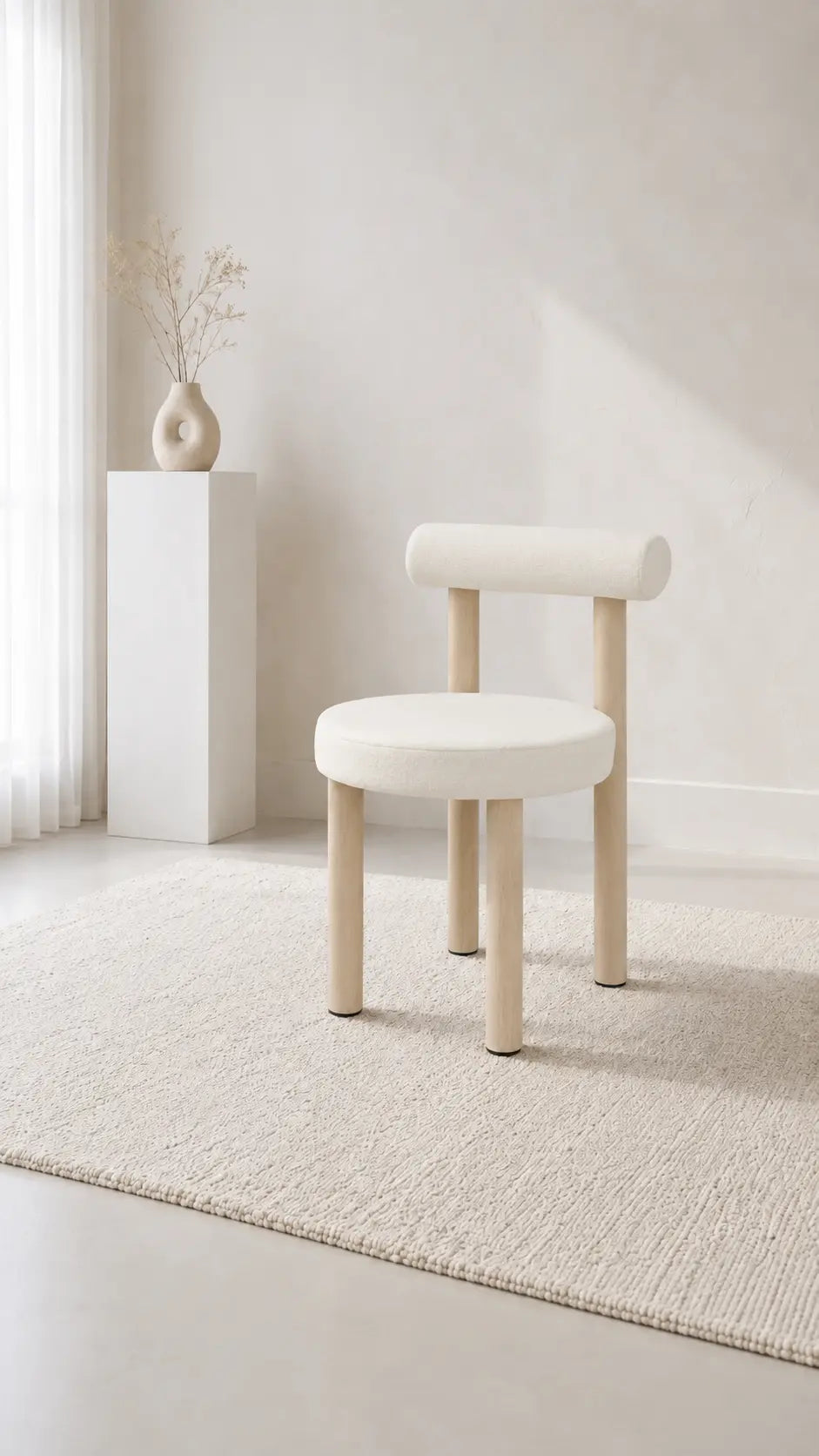 Chaise Soltis velours blanc cassé – Lot de 8  Rêve de Chic