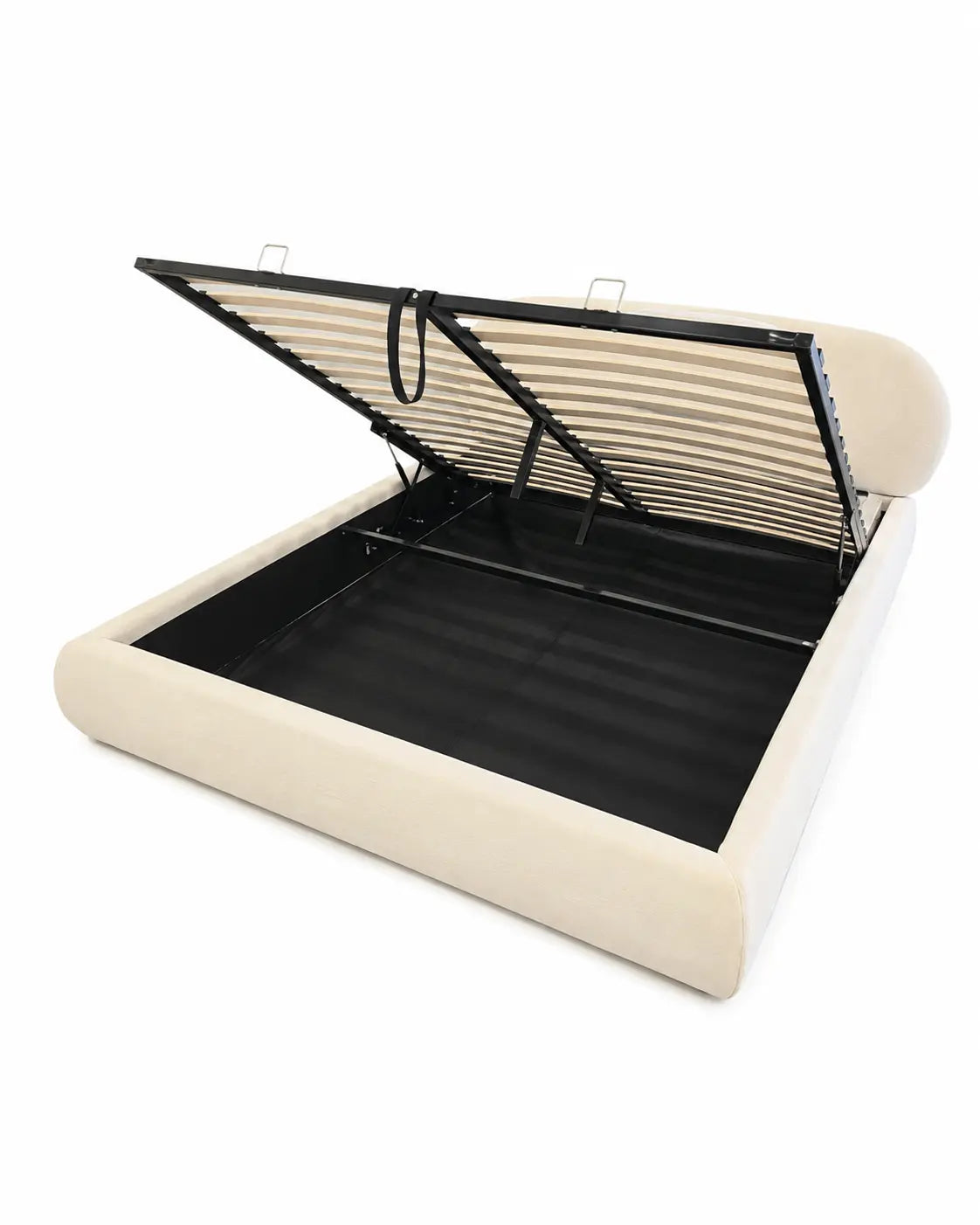 Pack Brume + Rivoli – Lit coffre chenille beige 160x200 cm + Matelas bamboo latex ressorts ensachés 5 zones  Rêve de Chic