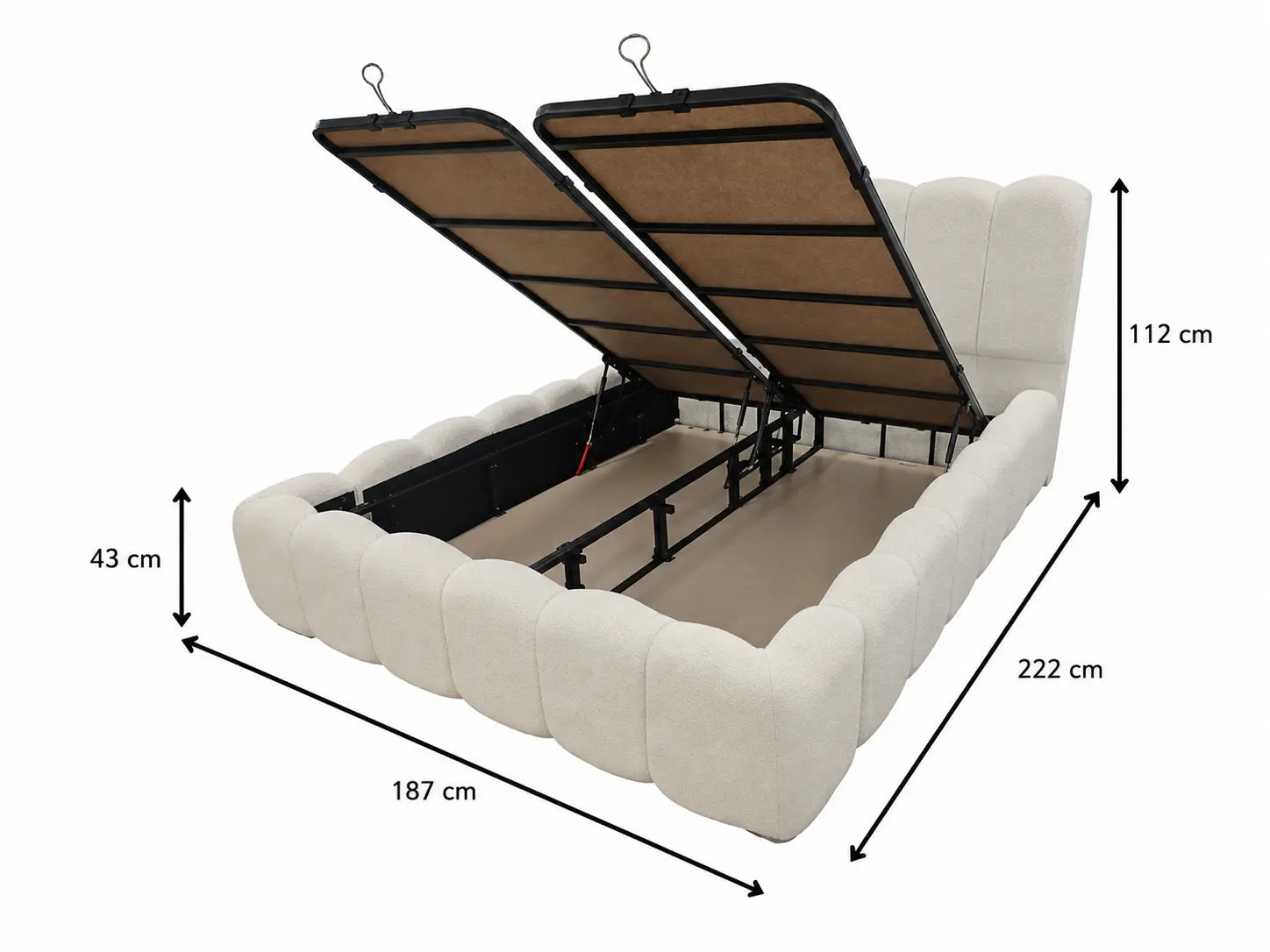 Pack Complet – Canapé Aura chenille beige + Table basse Tayga + Table à manger Tayga + 4 chaises Oana + Lit coffre Nuage + Matelas Concorde 160x200  Rêve de Chic
