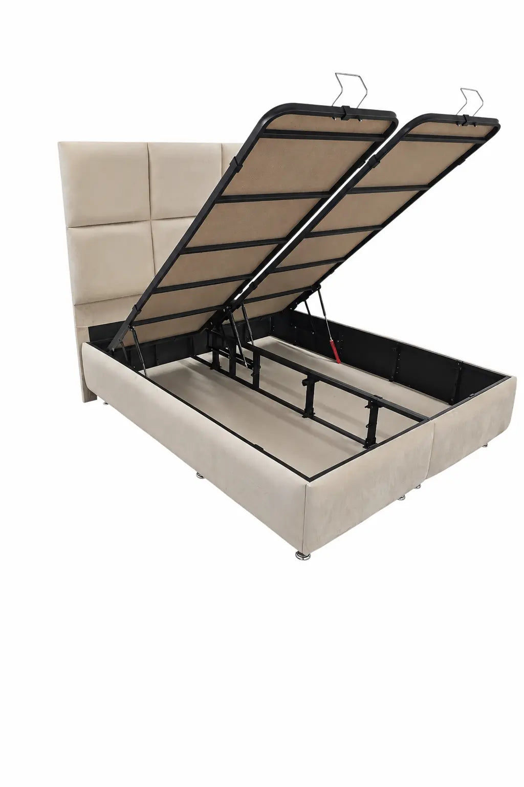 Pack Dune + Exclusive – Lit coffre velours gris 160x200 cm + Matelas ressorts ensachés 7 zones  Rêve de Chic