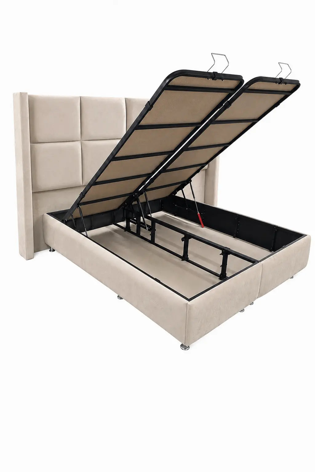 Pack Dune + Exclusive – Lit coffre velours gris 160x200 cm + Matelas ressorts ensachés 7 zones  Rêve de Chic