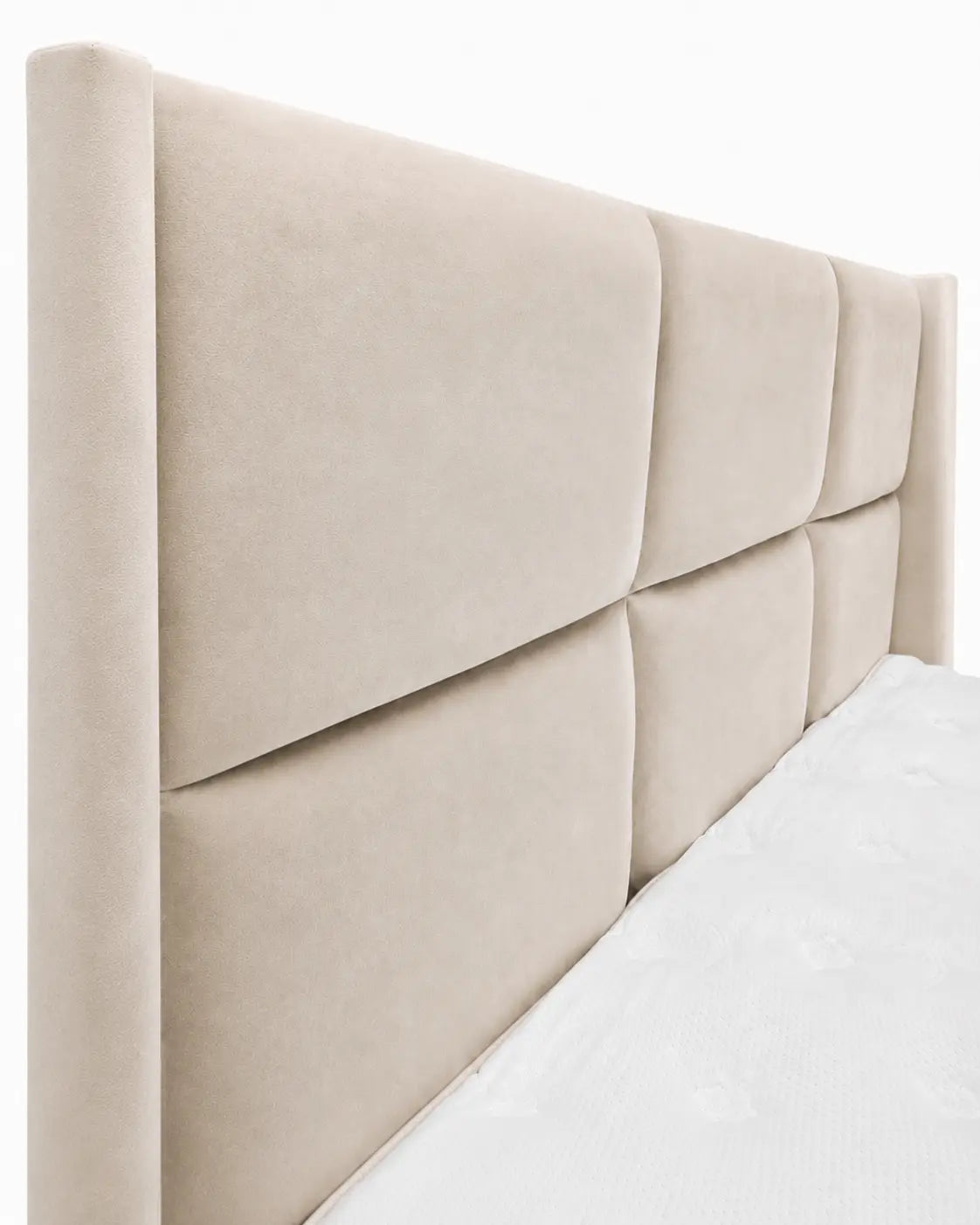 Pack Dune + Exclusive – Lit coffre velours gris 160x200 cm + Matelas ressorts ensachés 7 zones  Rêve de Chic