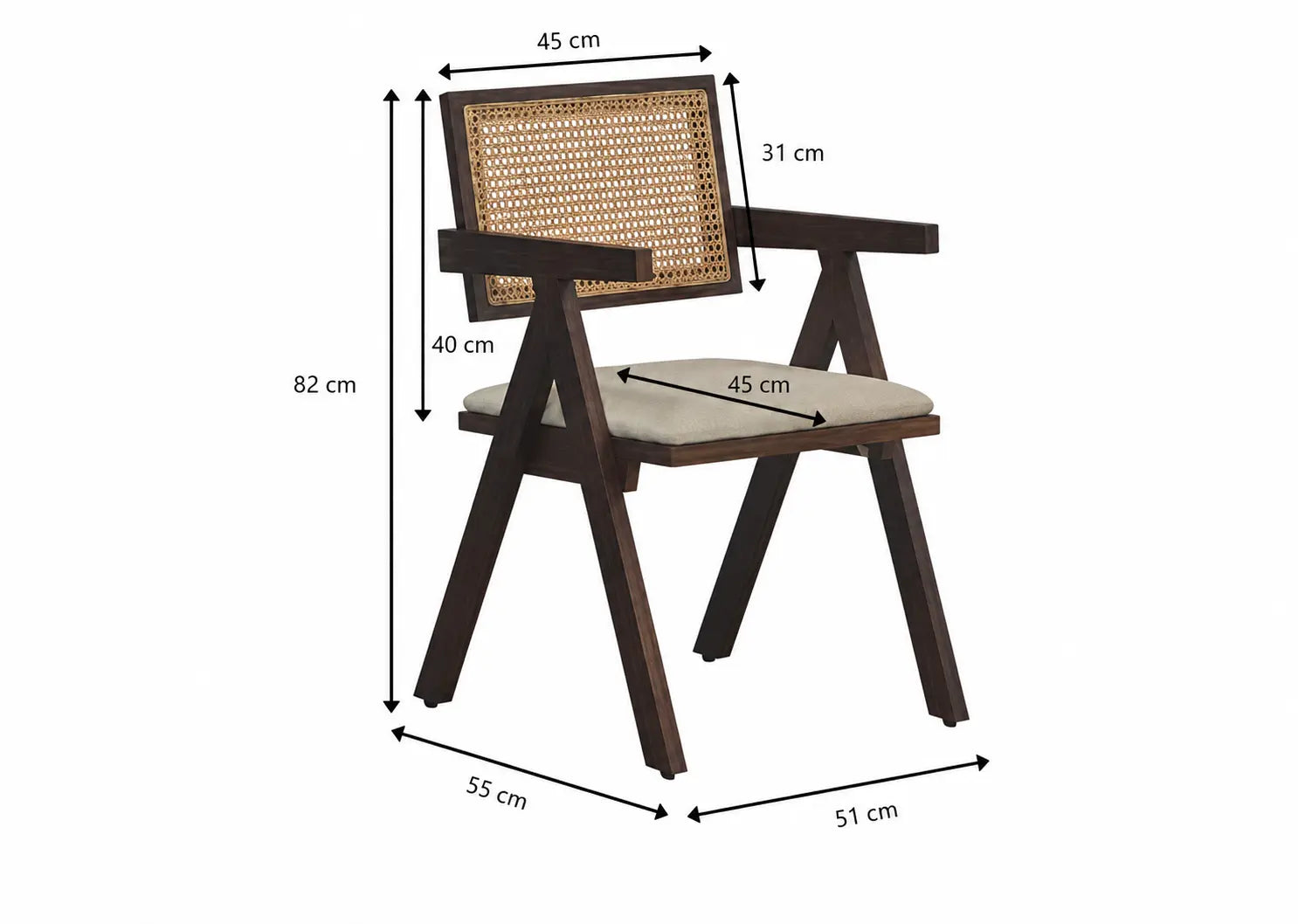 Pack Tayga + Oana – Table à manger 180 cm marron effet bois noyer + 6 chaises bois d'hévéa  Rêve de Chic