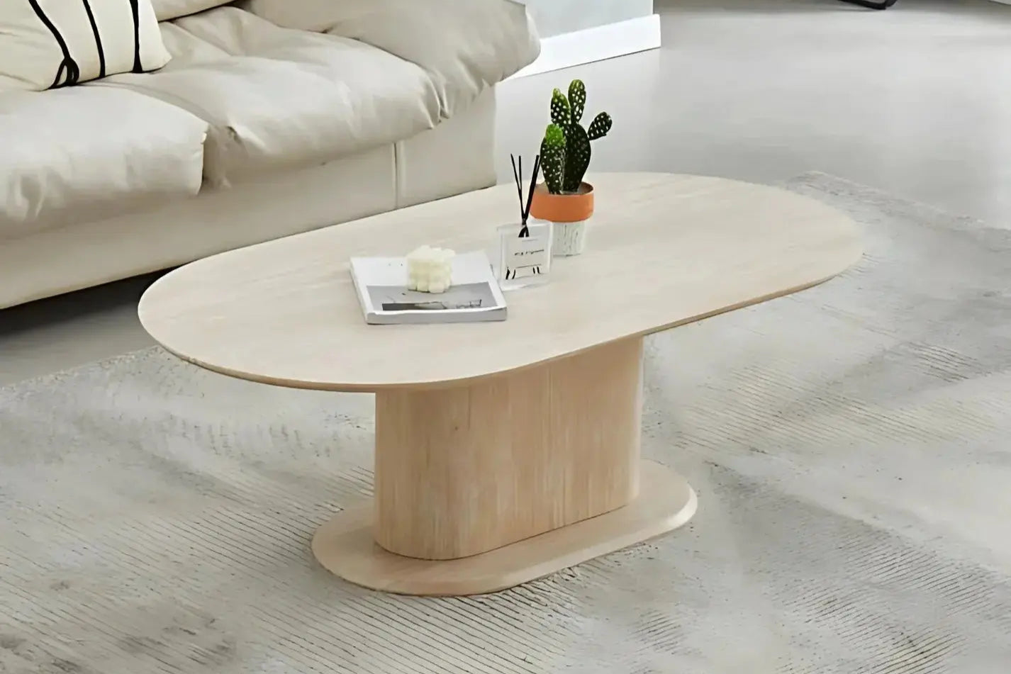 STELLA - Table Basse Effet Travertin - 130x70cm  Rêve de Chic