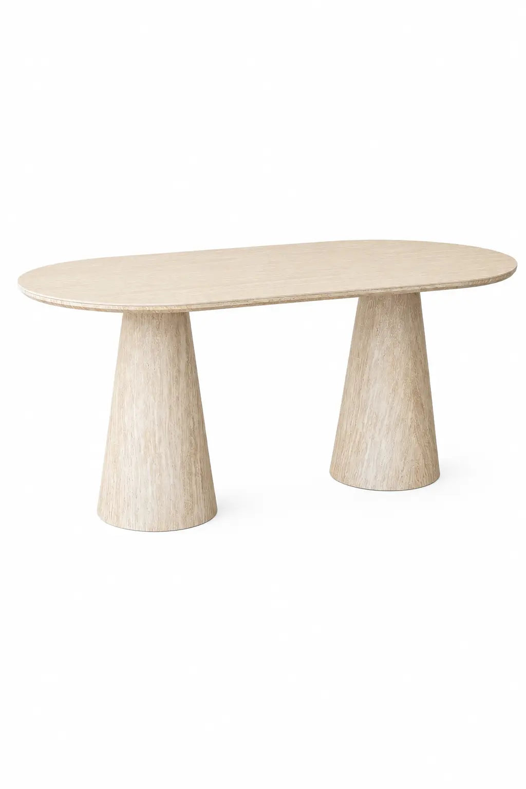 Table à manger Yuna beige effet travertin  Rêve de Chic