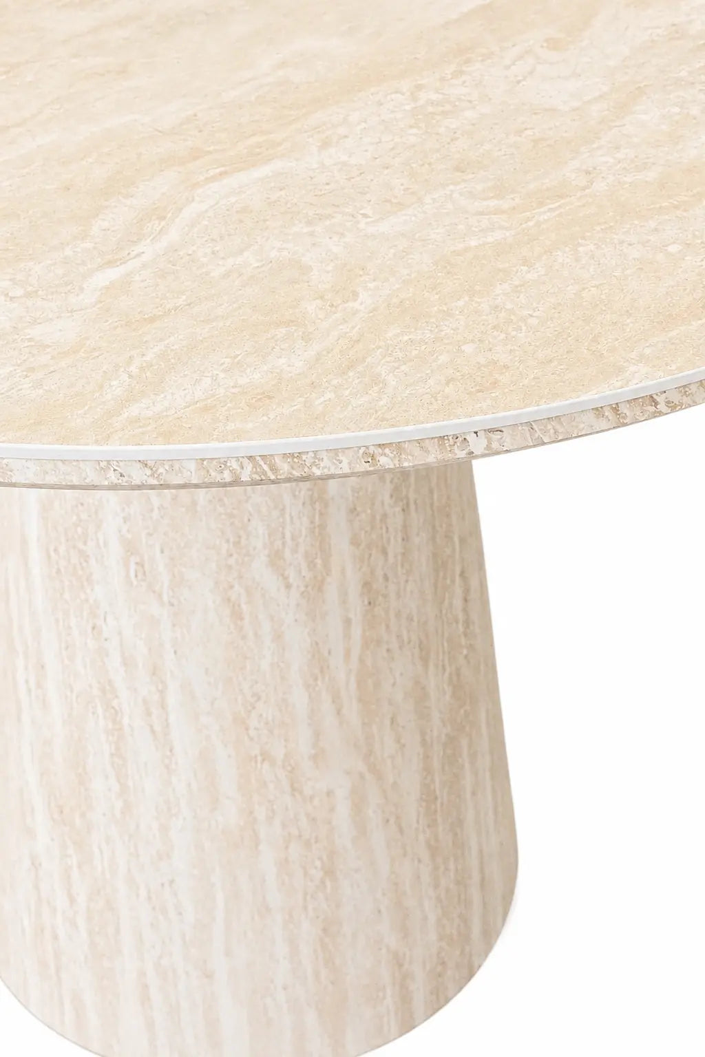 Table à manger Yuna beige effet travertin  Rêve de Chic