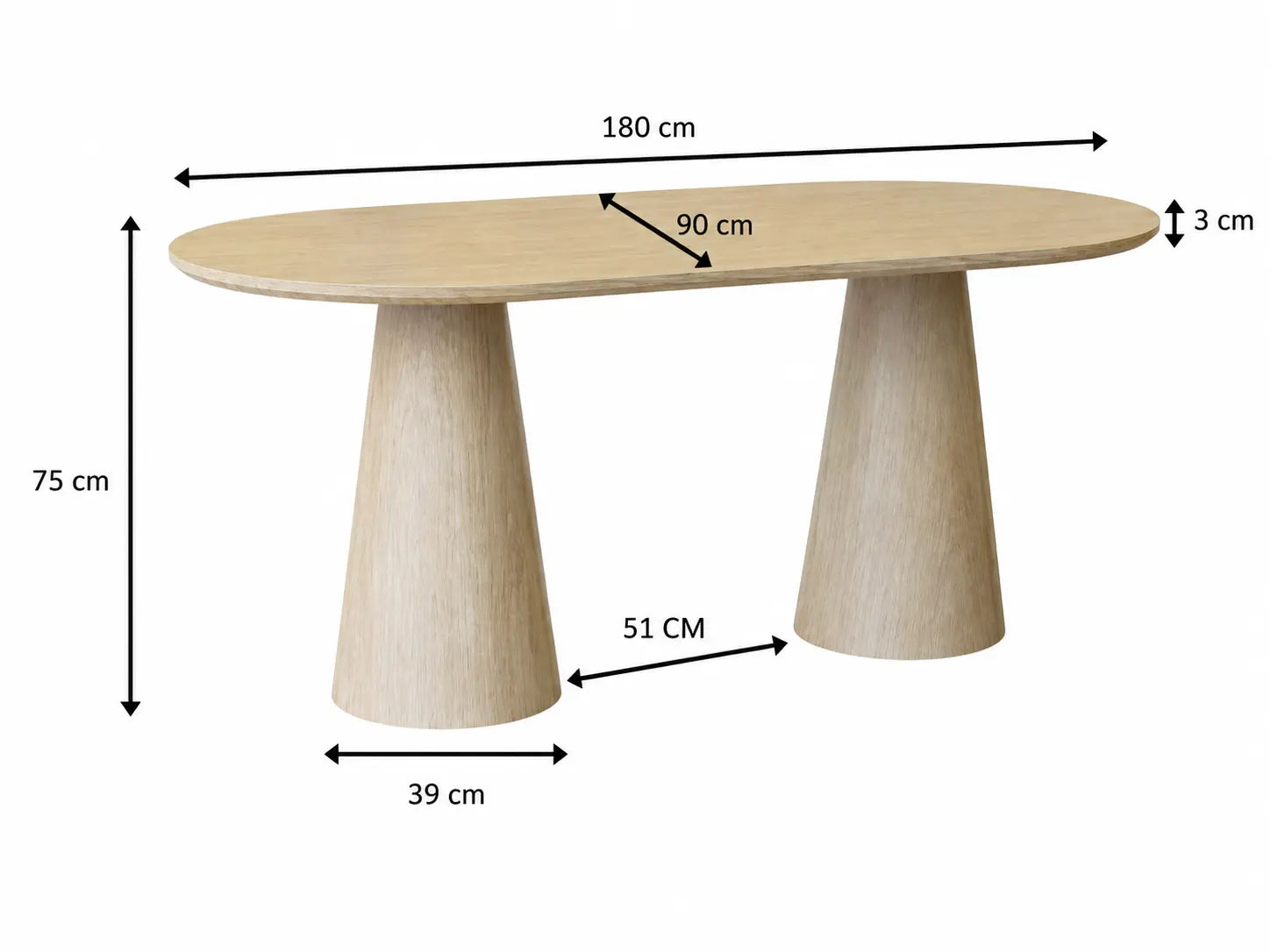 Table à manger Yuna beige effet travertin  Rêve de Chic
