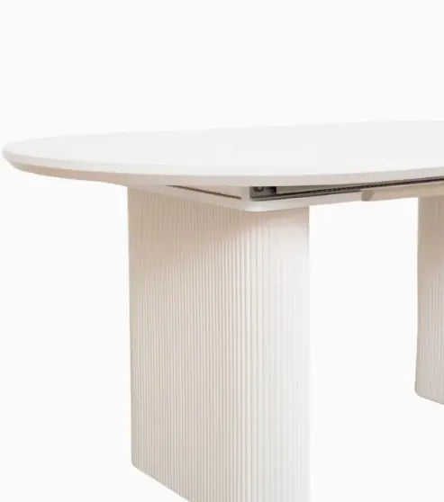 Table à manger extensible Iris crème effet bois  Rêve de Chic