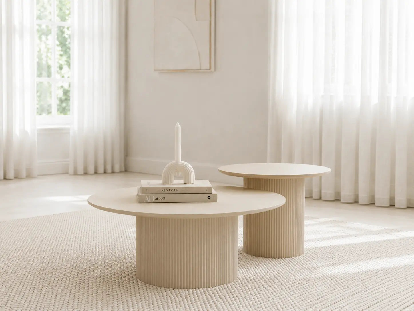 Table basse gigogne Salis crème effet bois  Rêve de Chic