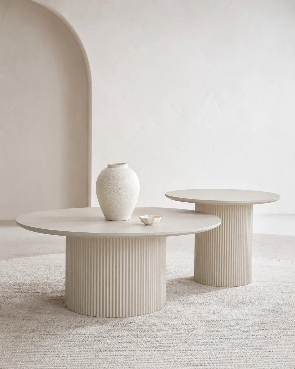 Table basse gigogne Saris crème effet bois  Rêve de Chic