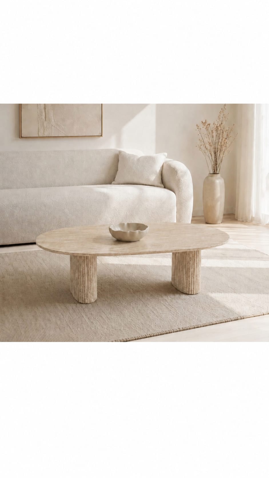 Table basse Ilia effet travertin