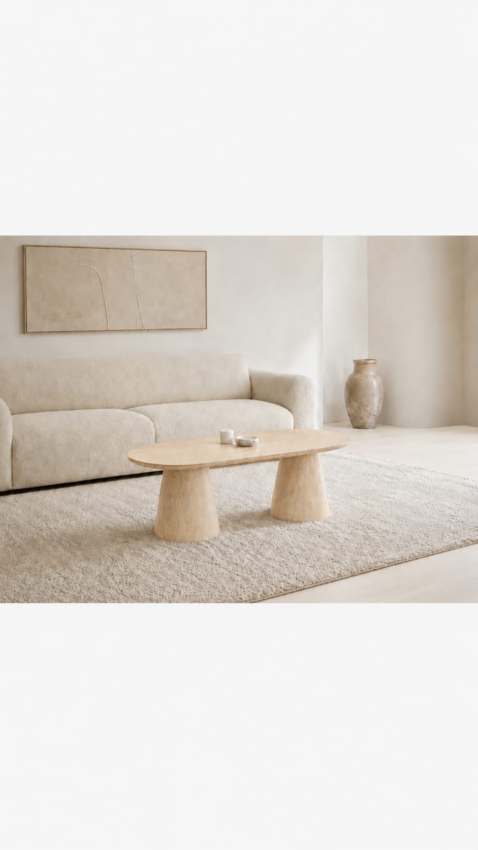 Table basse Yuna effet travertin
