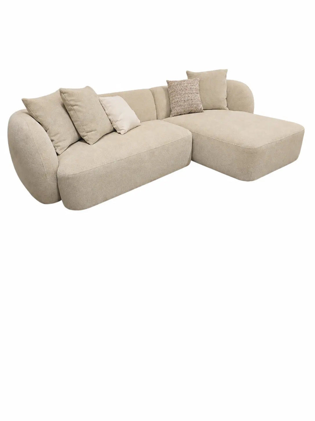 Canapé d'angle Aura chenille beige