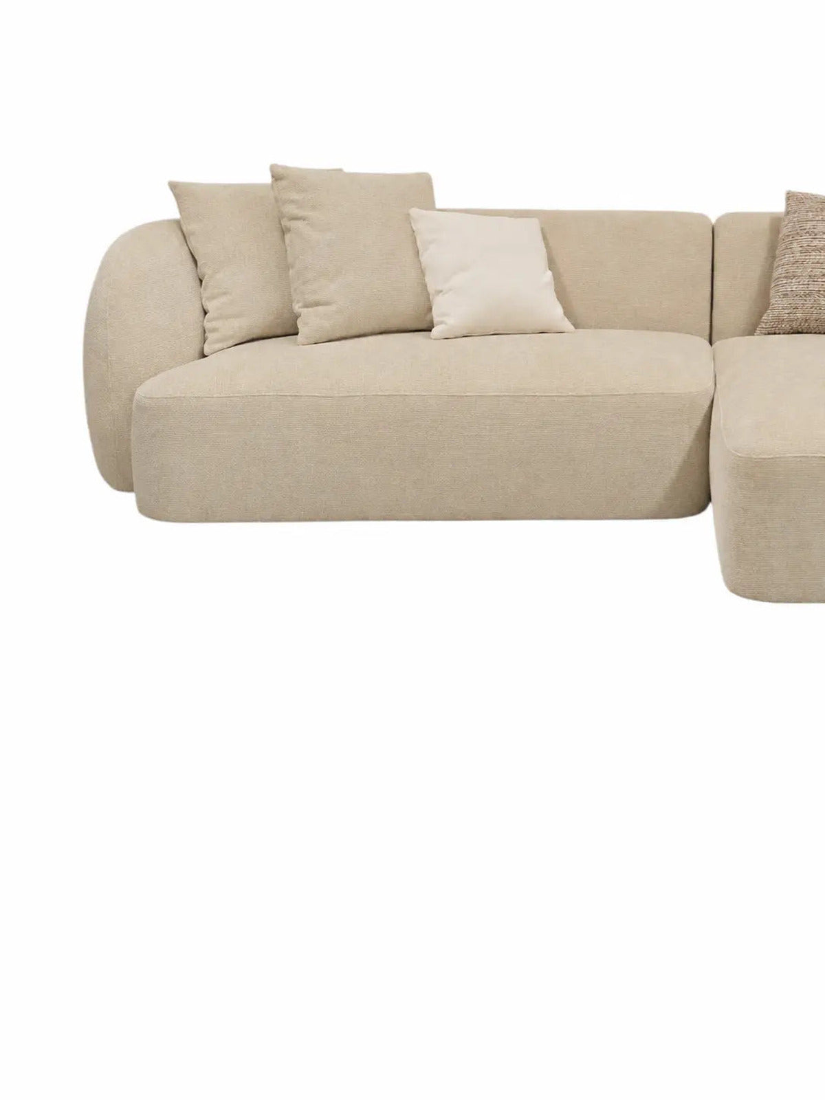 Canapé d'angle Aura chenille beige