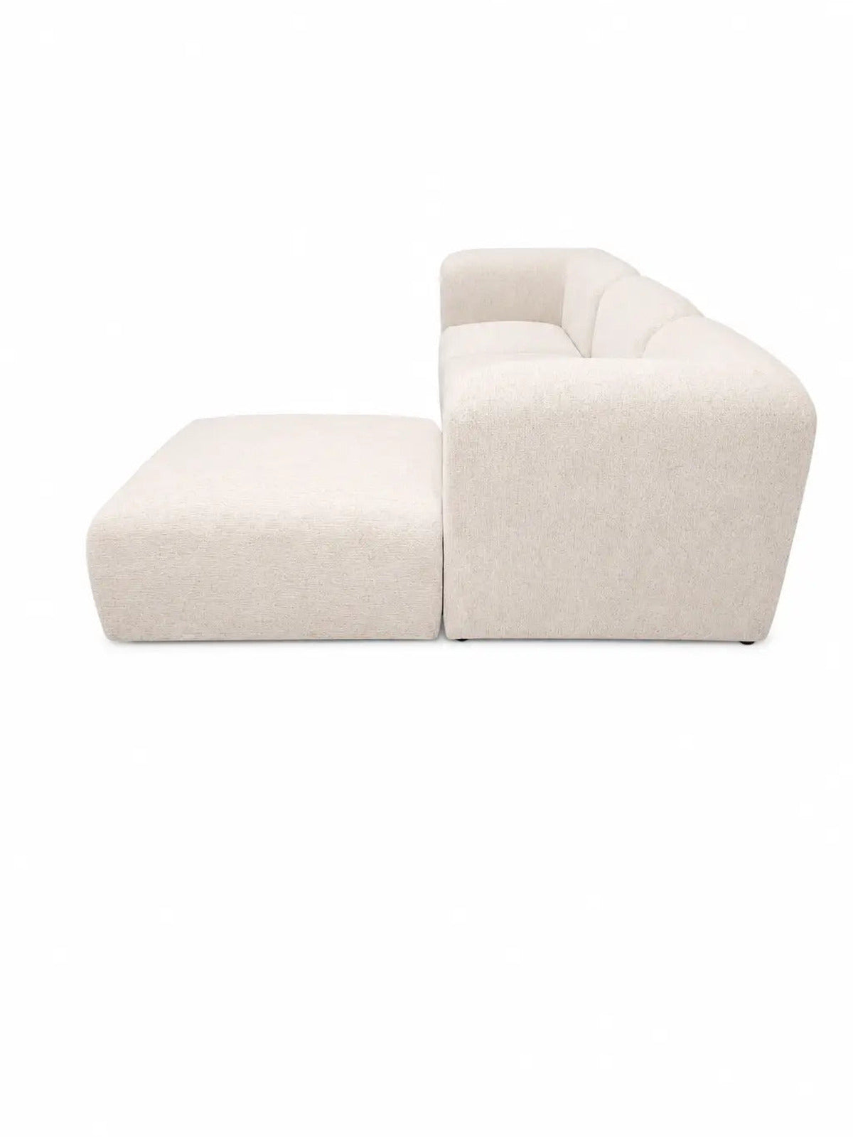 Canapé d'angle modulable Aalyiah Chenille beige
