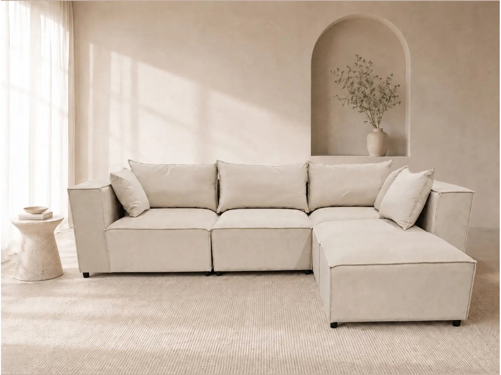 Canapé d'angle modulable Iconic 4 + pouf