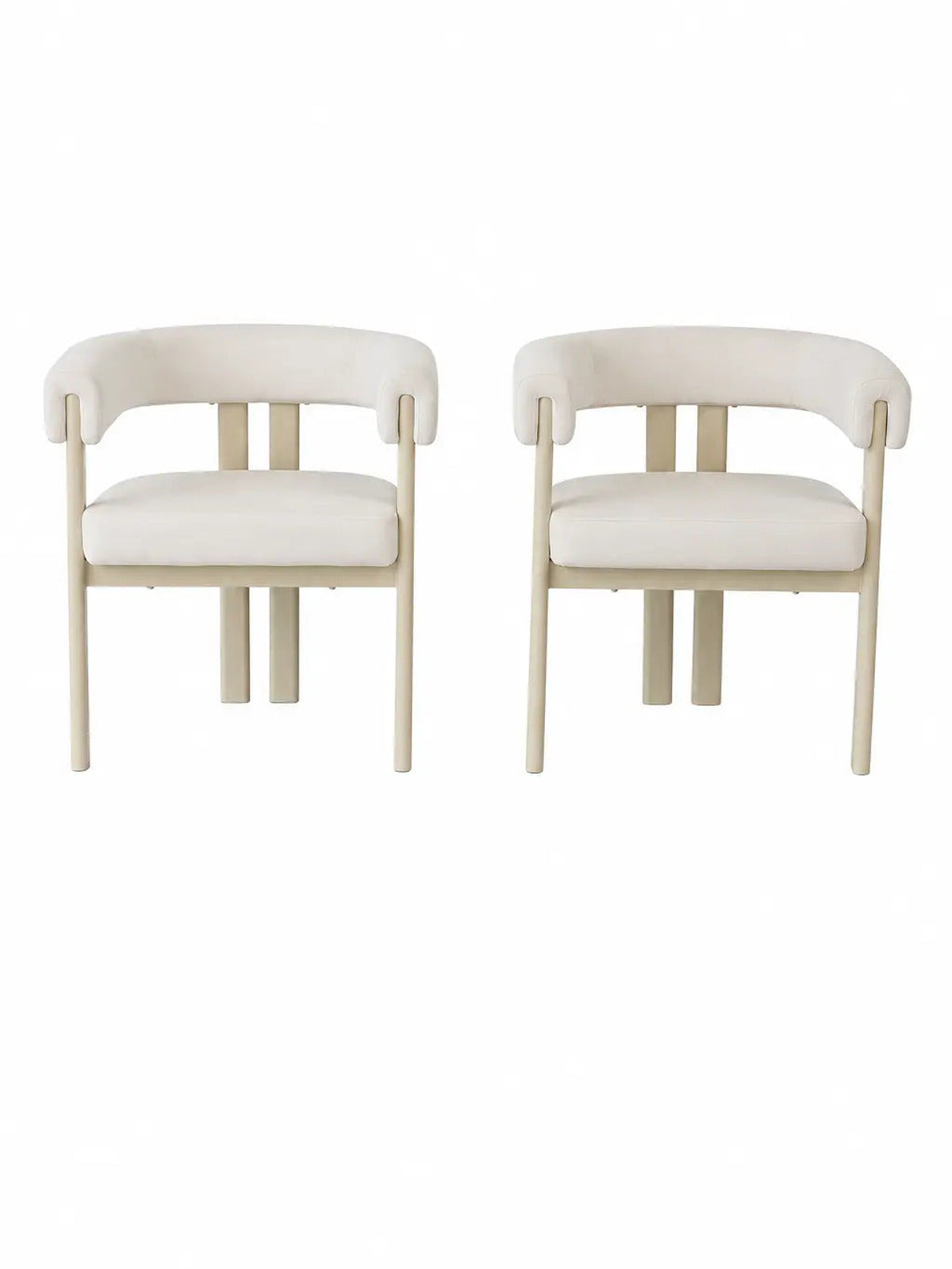 Chaise Lizéa velours beige – Lot de 4