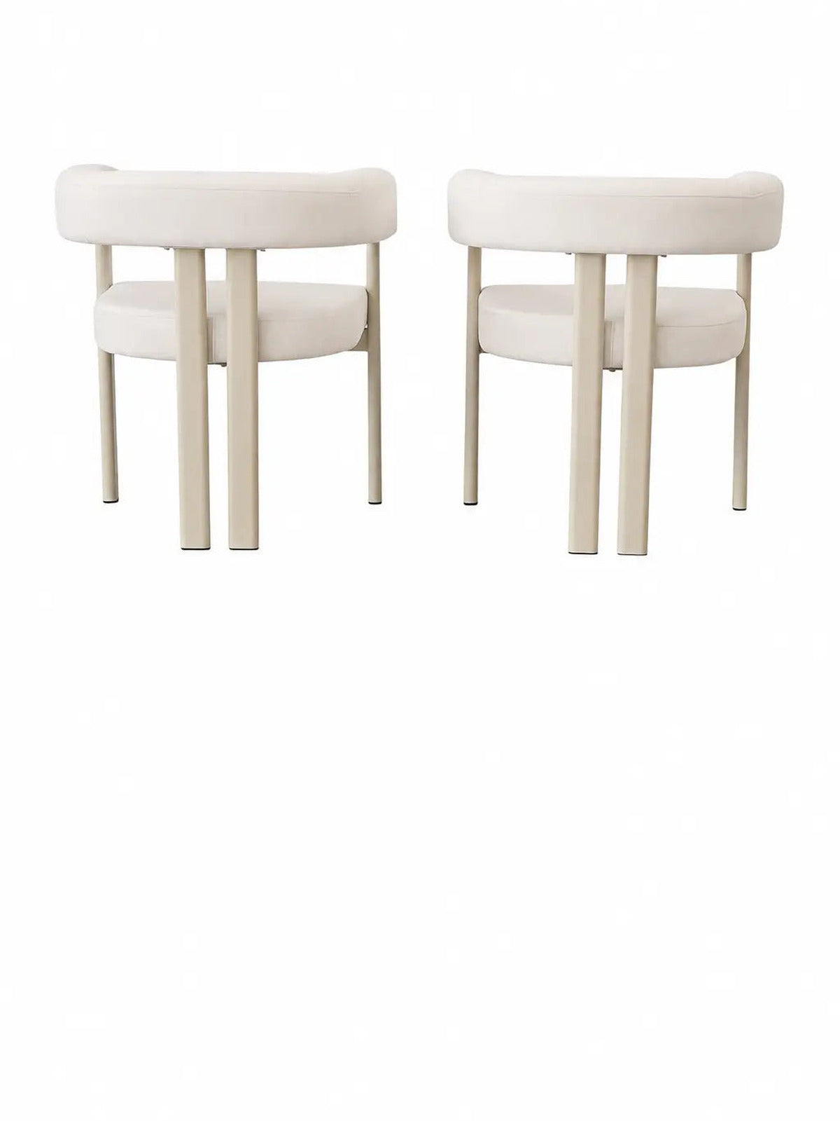 Chaise Lizéa velours beige – Lot de 4