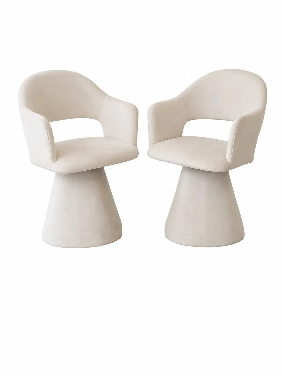 Chaise Soléa velours beige – Lot de 8