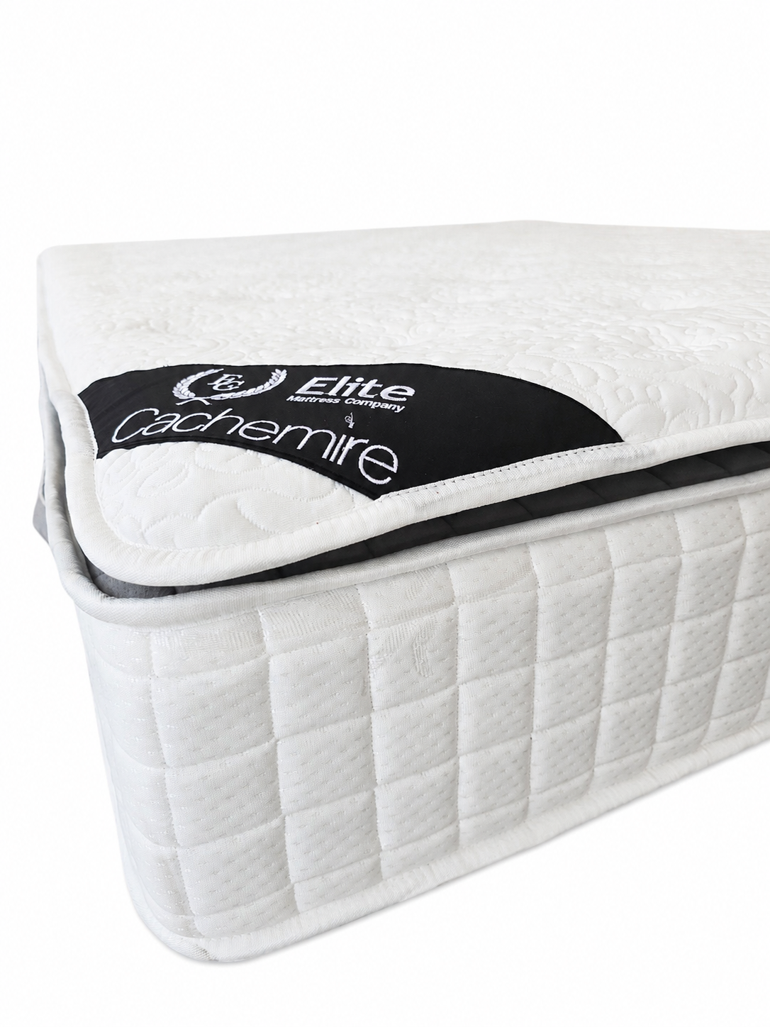 Pack Songe + Elite Cachemire – Lit coffre chenille beige 160x200 cm + Matelas ressorts ensachés 5 zones