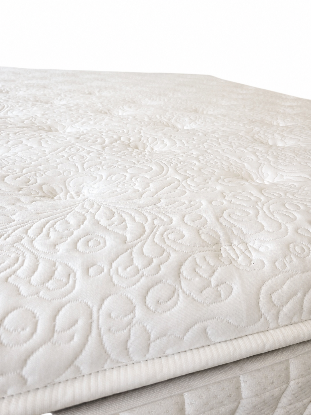 Pack Songe + Elite Cachemire – Lit coffre chenille beige 160x200 cm + Matelas ressorts ensachés 5 zones