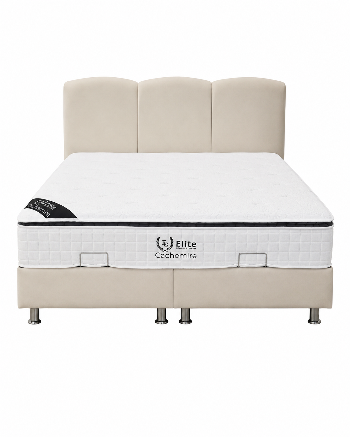 Lit coffre Songe velours beige