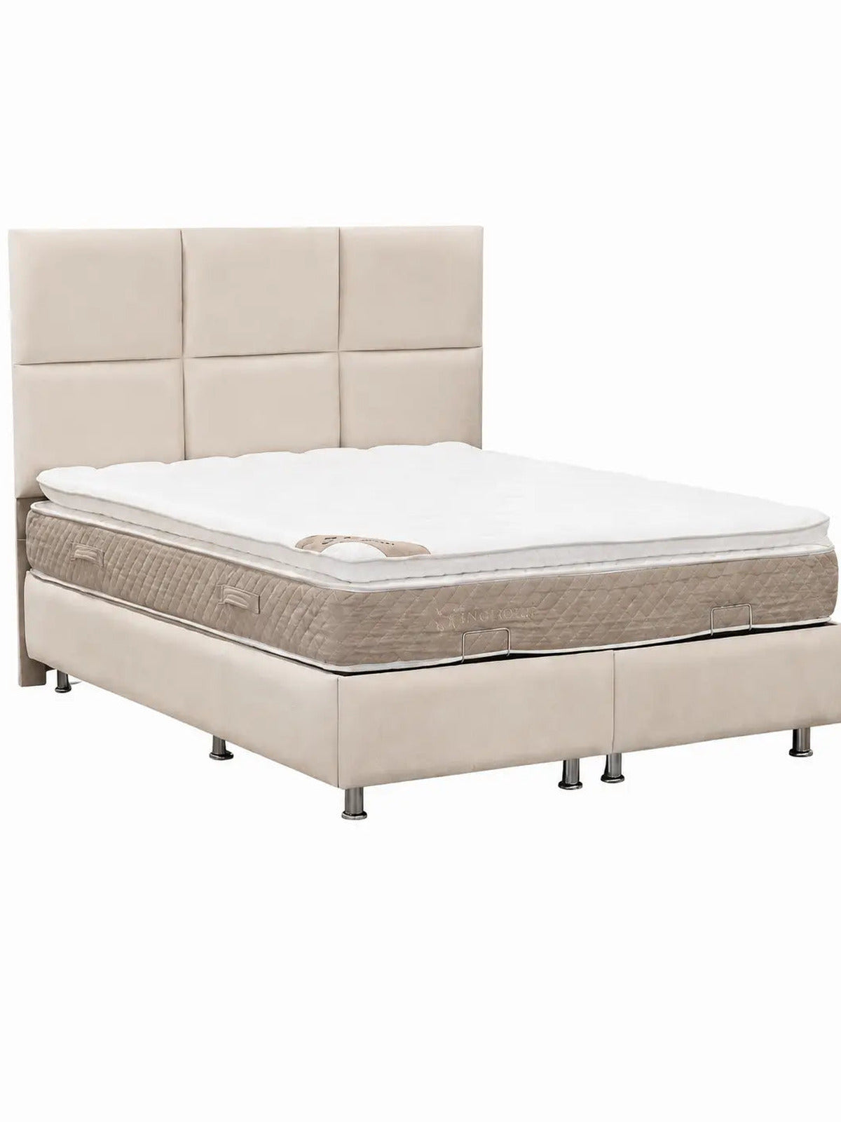 Lit coffre DUNE velours beige