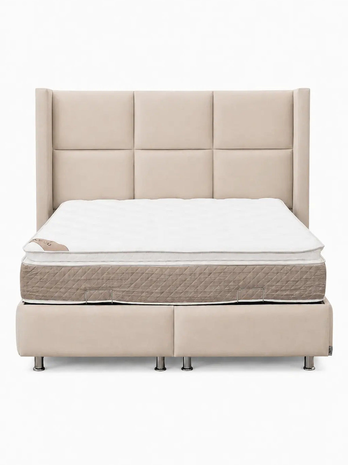 Lit coffre DUNE velours beige