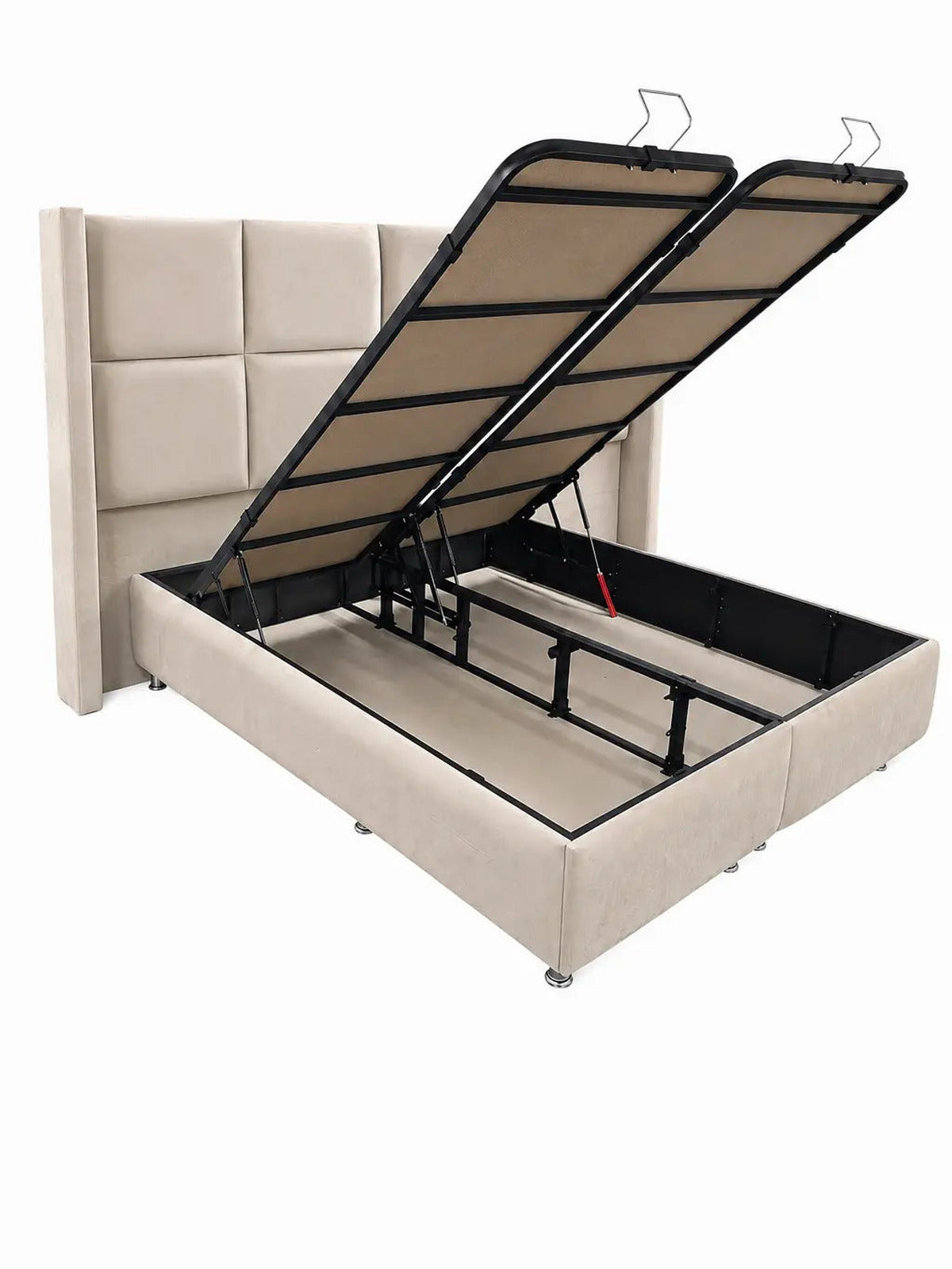 Lit coffre DUNE velours beige