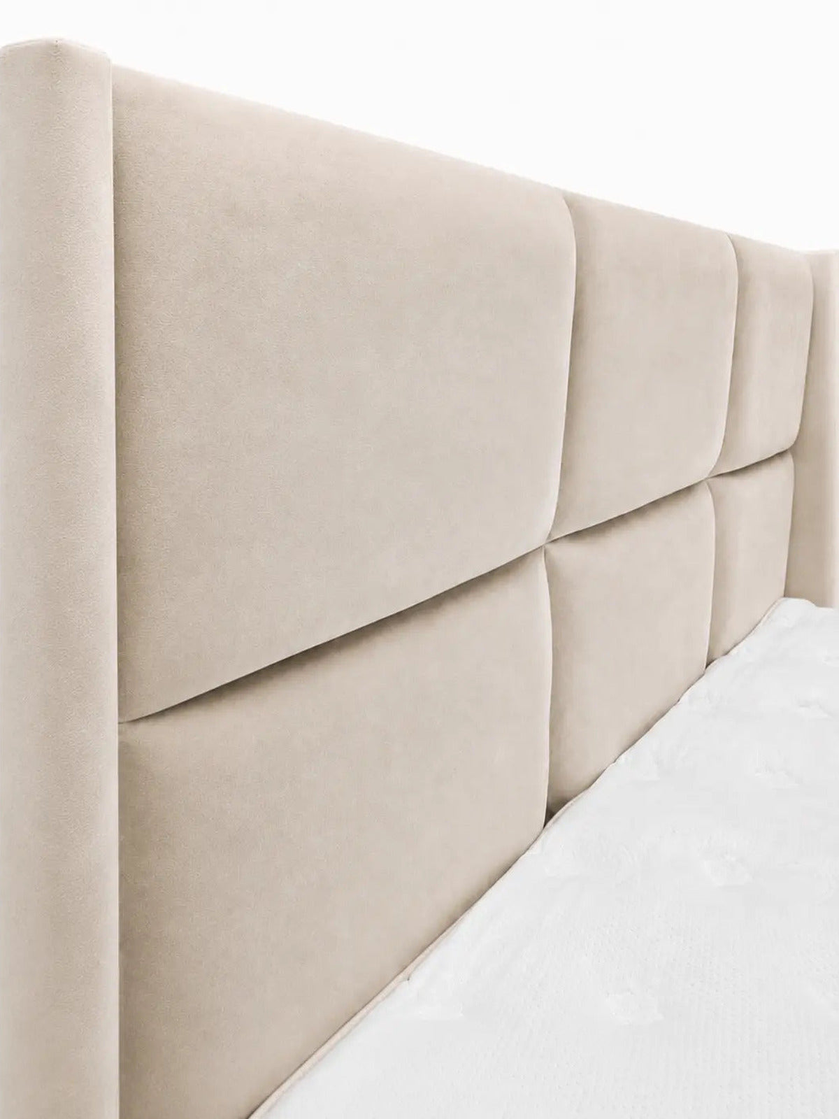Lit coffre DUNE velours beige
