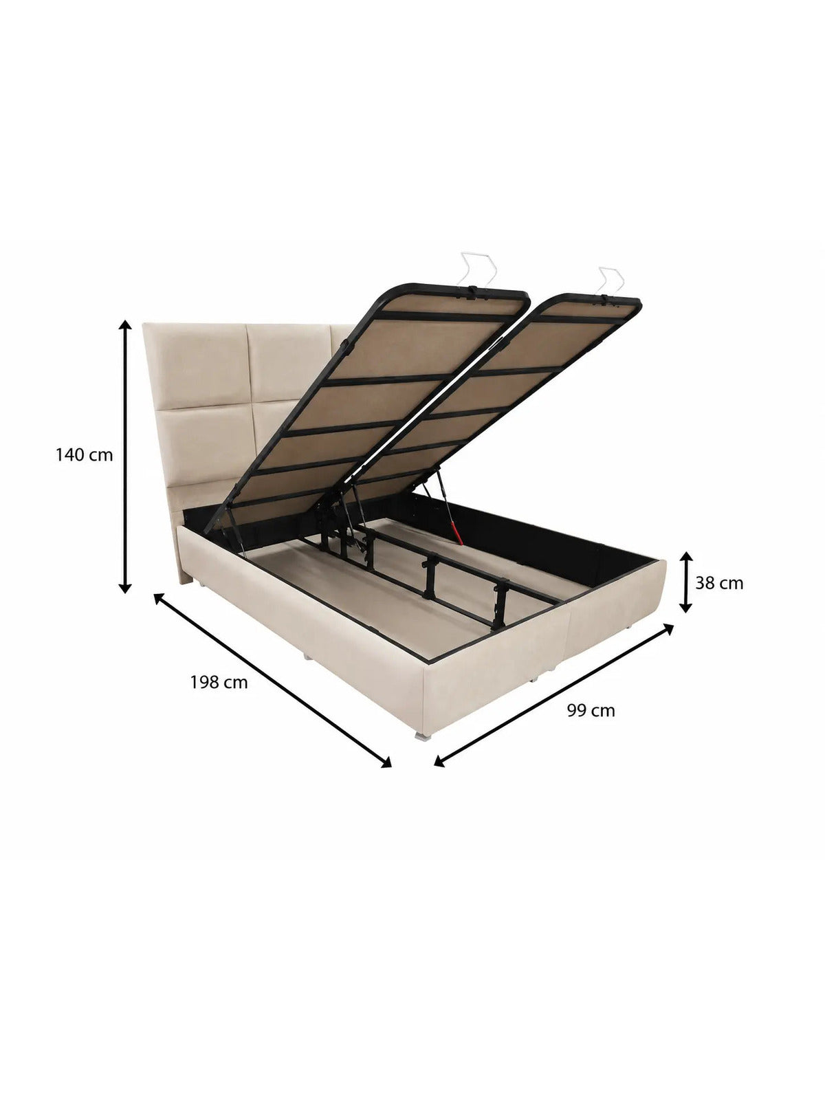 Lit coffre DUNE velours beige