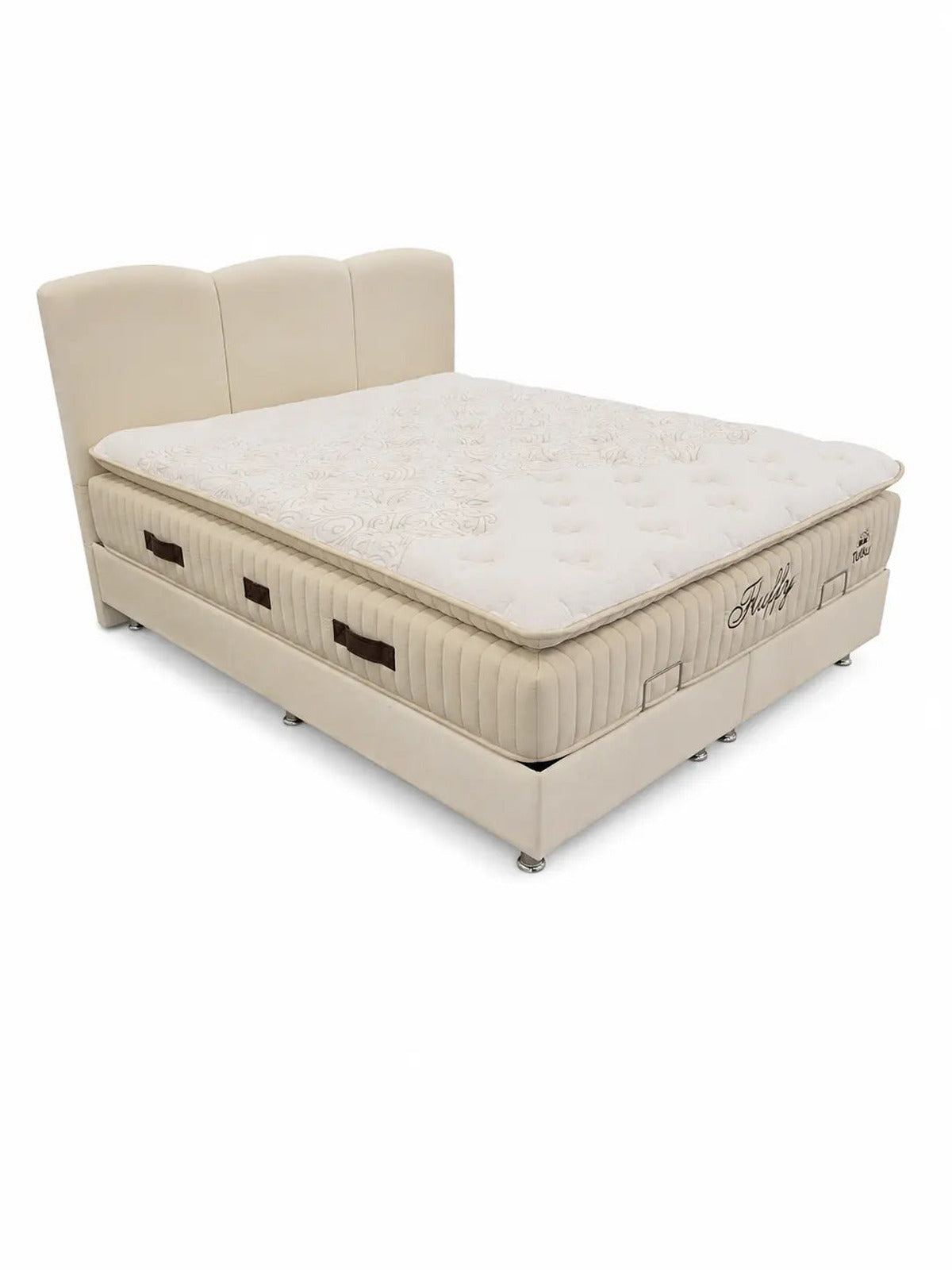 Lit coffre Songe velours beige