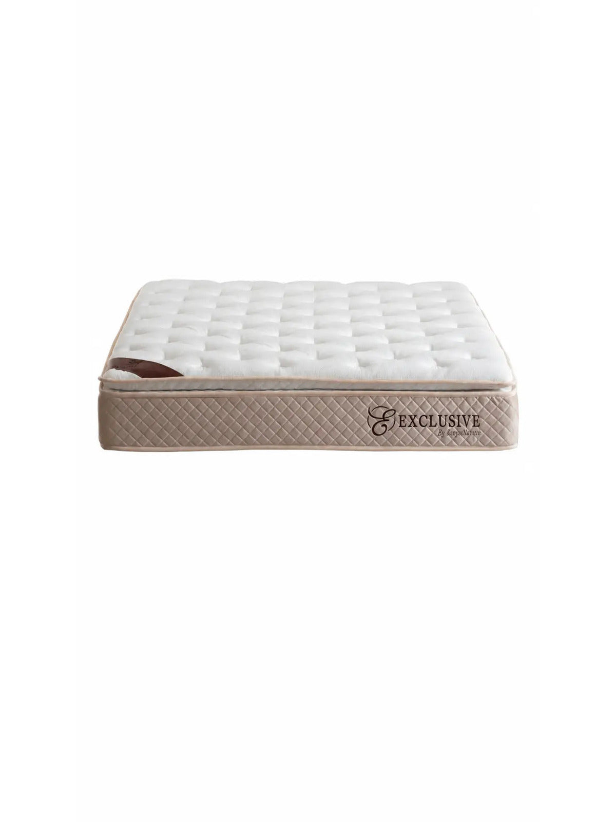 Pack Complet – Canapé Iconic 4+Pouf velours beige + Table basse Yuna + Table à manger Yuna céramique beige + 6 chaises Lizéa + Lit coffre Dune + Matelas Exclusive 160x200