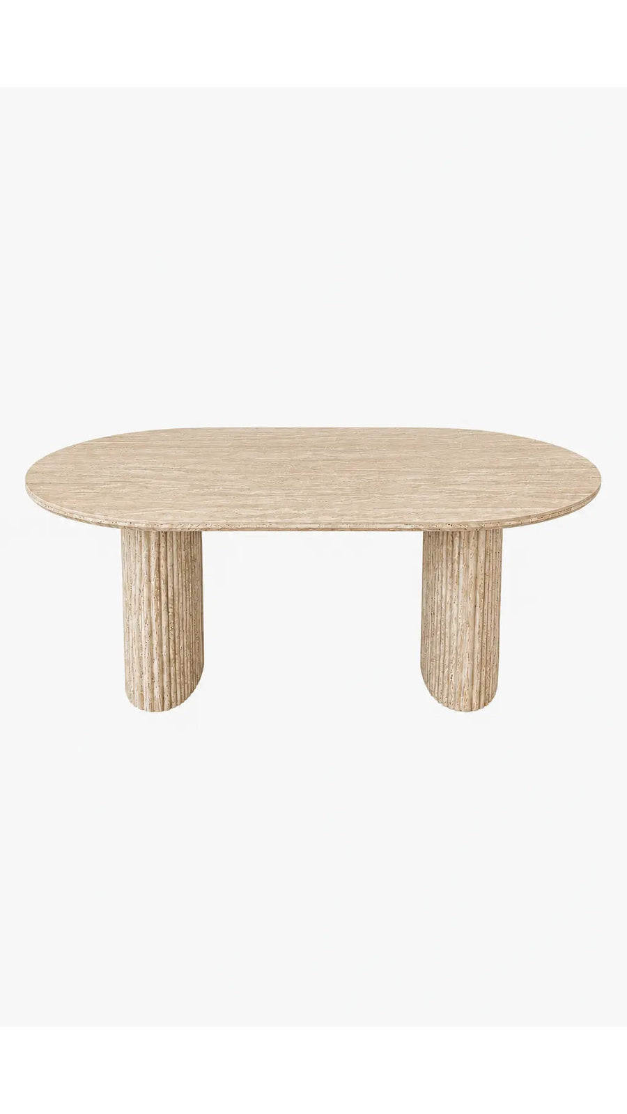 Pack Ilia effet travertin – Table à manger + table basse