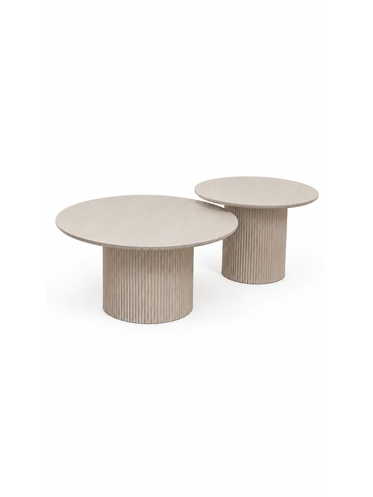 Pack Iris + Saris – Table à manger extensible + Tables basses beige crème