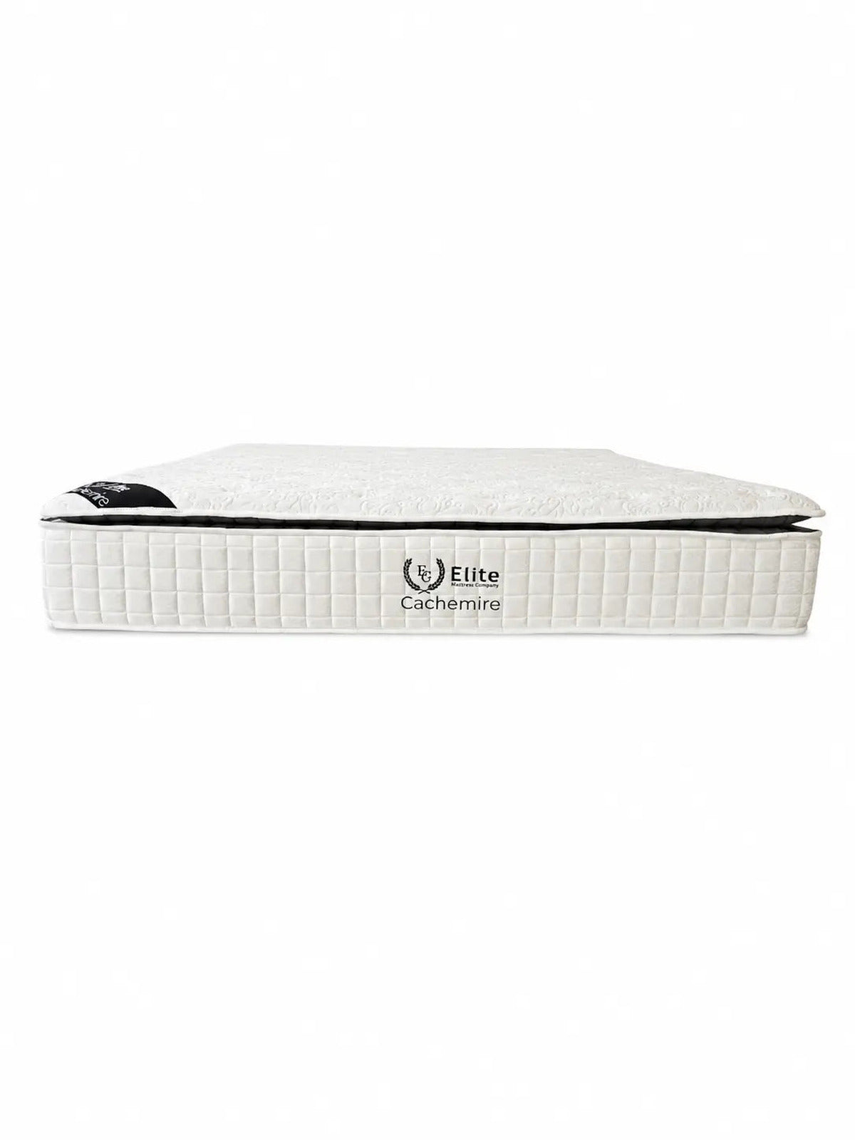 Pack Plume + Elite Cachemire – Lit coffre laine bouclée blanc cassé 160x200 cm + Matelas ressorts ensachés 5 zones