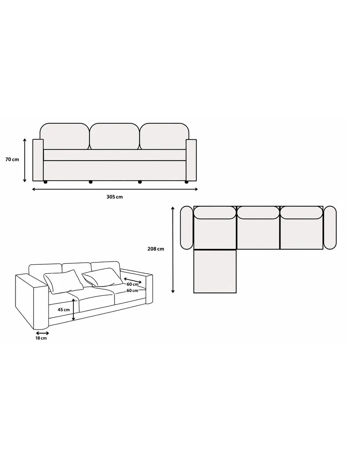 Pack Salon Complet – Canapé Iconic 3+1 velours beige + Table basse Yuna + Table à manger Yuna céramique beige + 6 chaises Lizéa velours beige