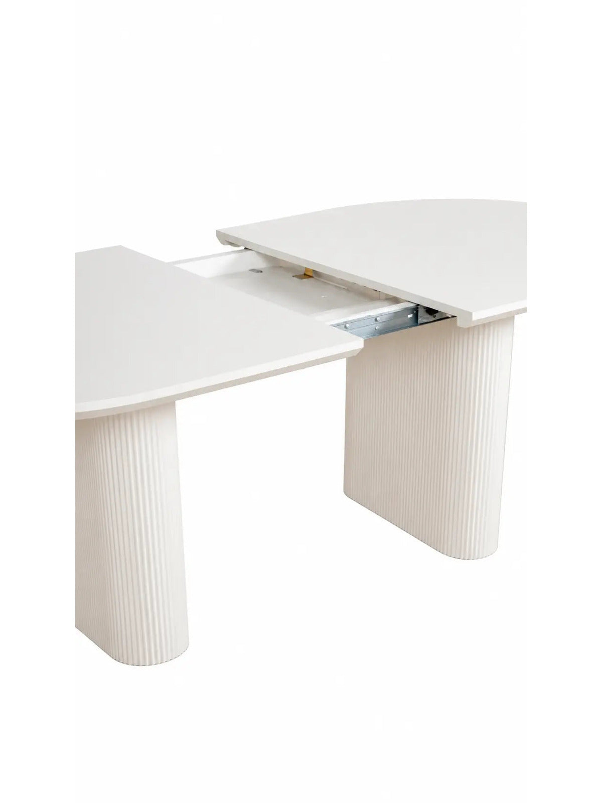 Table à manger extensible Iris crème effet bois