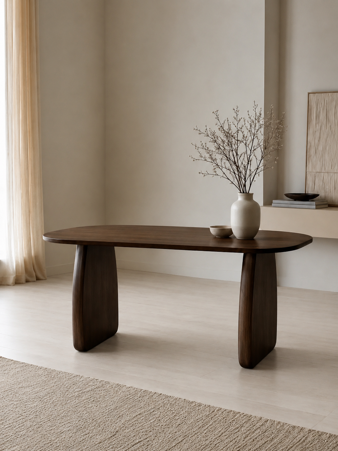Table à manger Havana marron effet bois noyer