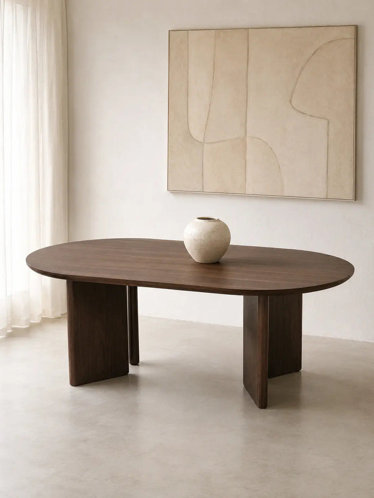Table à manger Tayga marron effet bois noyer