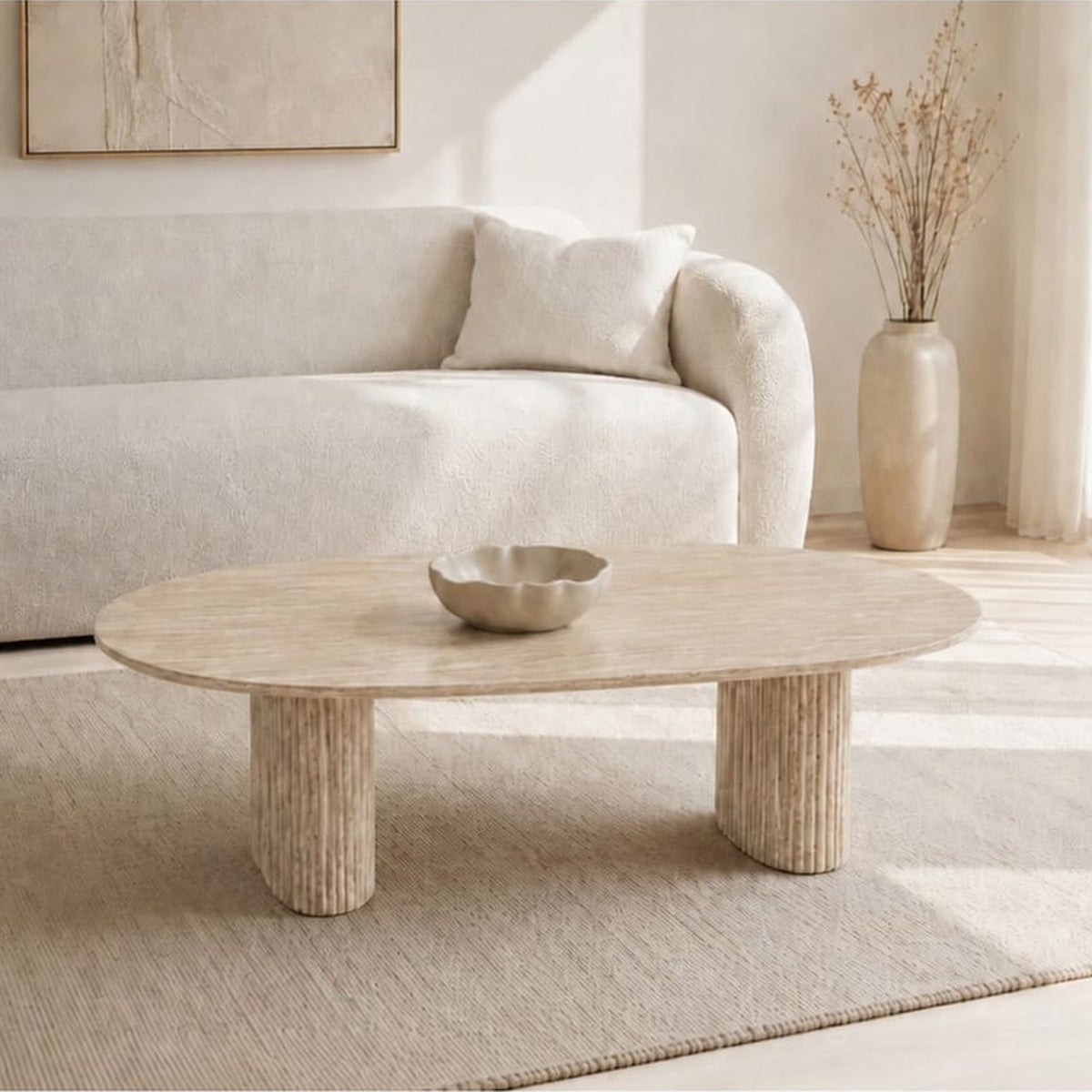 Table basse Ilia effet travertin