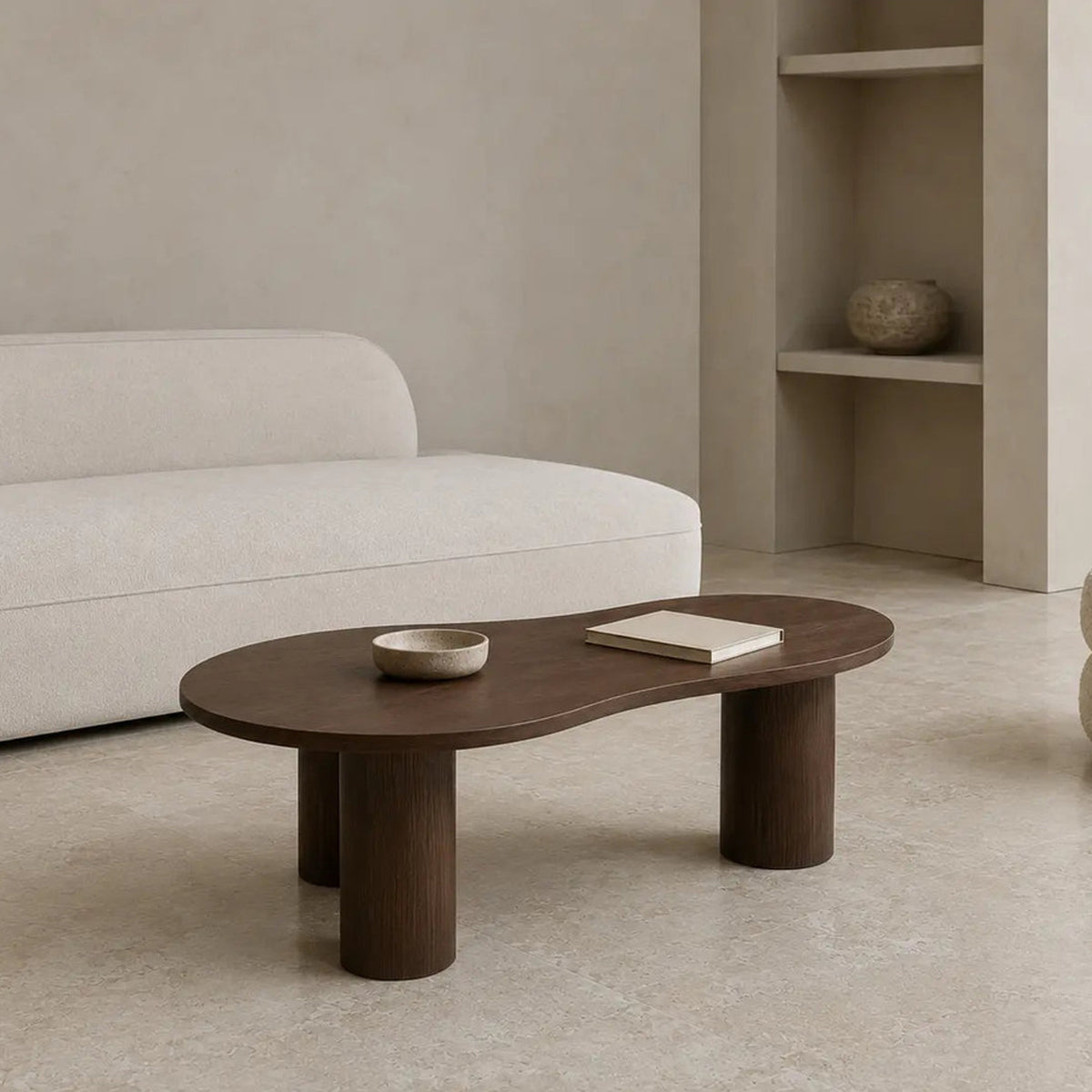 Table basse Nelya effet bois noyer