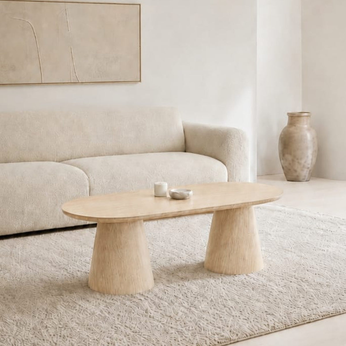 Table basse Yuna effet travertin